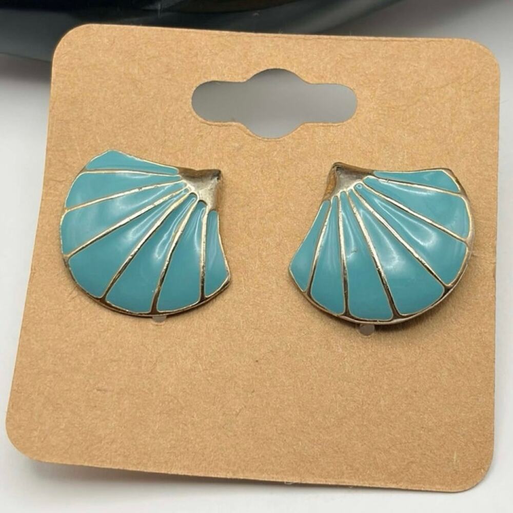 Blue Shell Earrings